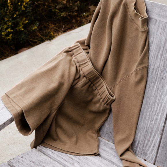 Able Brea Cozy Waffle Knit Shorts in Driftwood, S - Picture 3 of 6